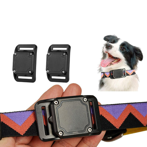 AirTag holder fixed to a dog collar strap